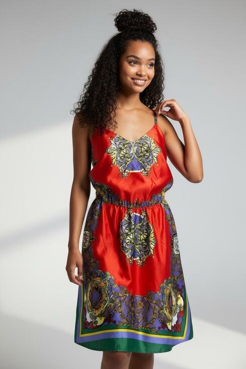 Mimi Chica Dresses & Skirts - Mimi Chica Women's Handkerchief Dress Red Size L Vibrant Luxury